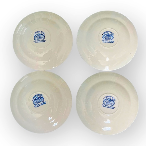 4 Vtg Liberty Blue Old North Church 5.75 inches saucersColonial Scenes Pre-Owned - Picture 13 of 13